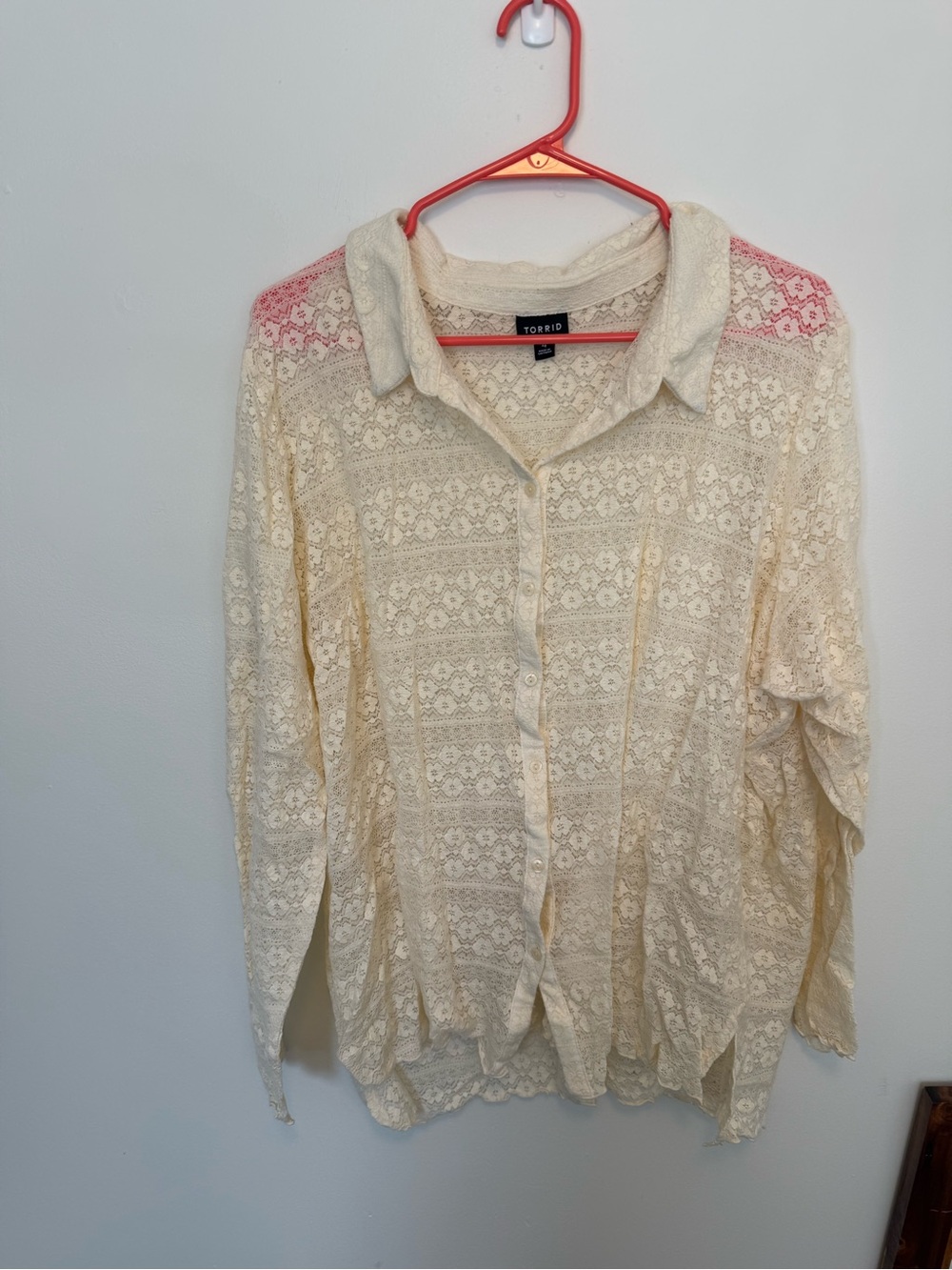 Torrid lace button up top